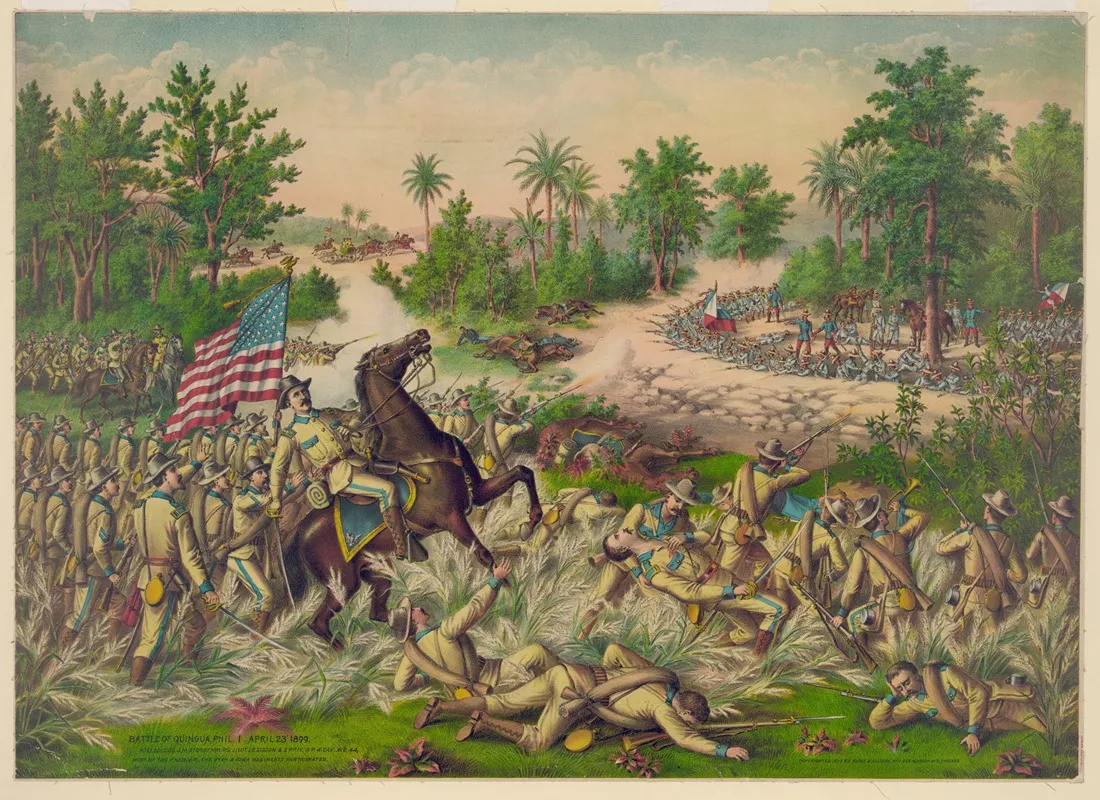 Battle Of Quingua Phil I April 23 1899 Wall Art by Kurz &amp; Allison - High-Resolution Digital Print