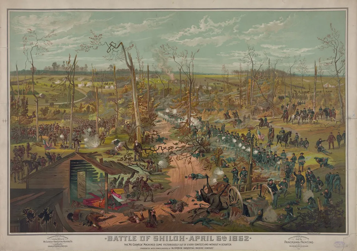 Battle Of Shiloh April 6th 1862 Wall Art by Théophile François Henri Poilpot - High-Resolution Digital Print
