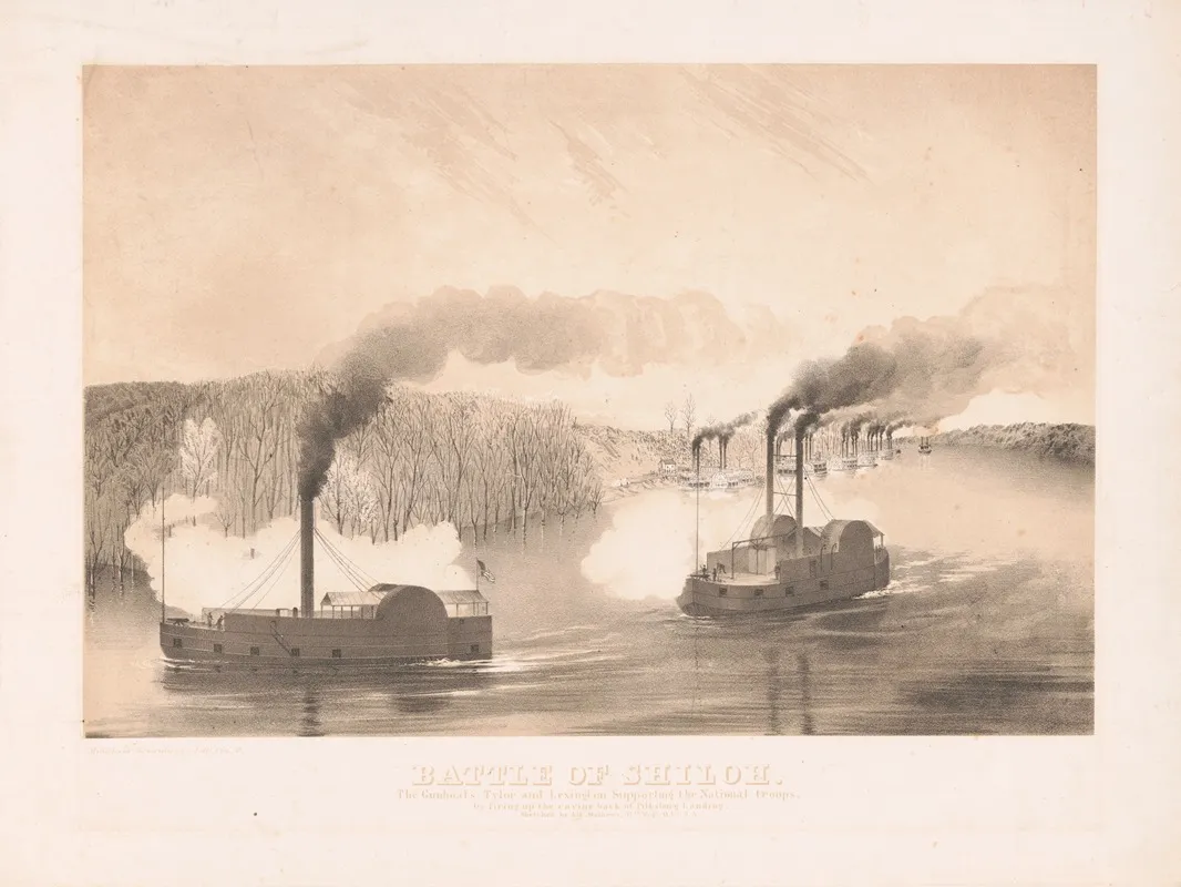 Battle Of Shiloh The Gunboats Tylor Tyler And Lexington Supporting The National Troops
