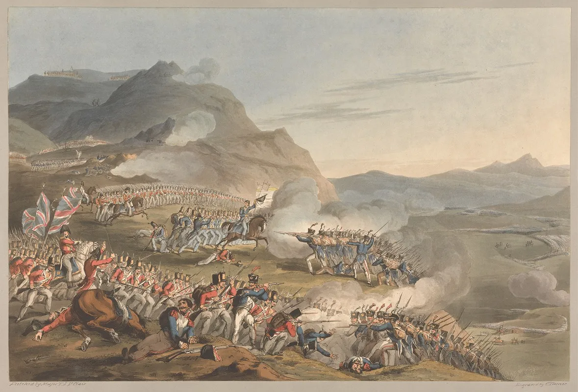 Battle Of Sierra De Basaco Above St Antonio De Cantaro Wall Art by Charles Turner - High-Resolution Digital Print