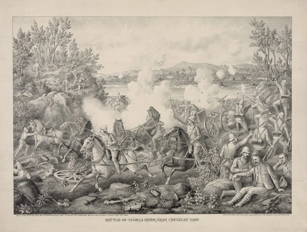 Battle Of Tugela River Near Cheveley Camp Wall Art by Kurz & Allison - High-Resolution Digital Print