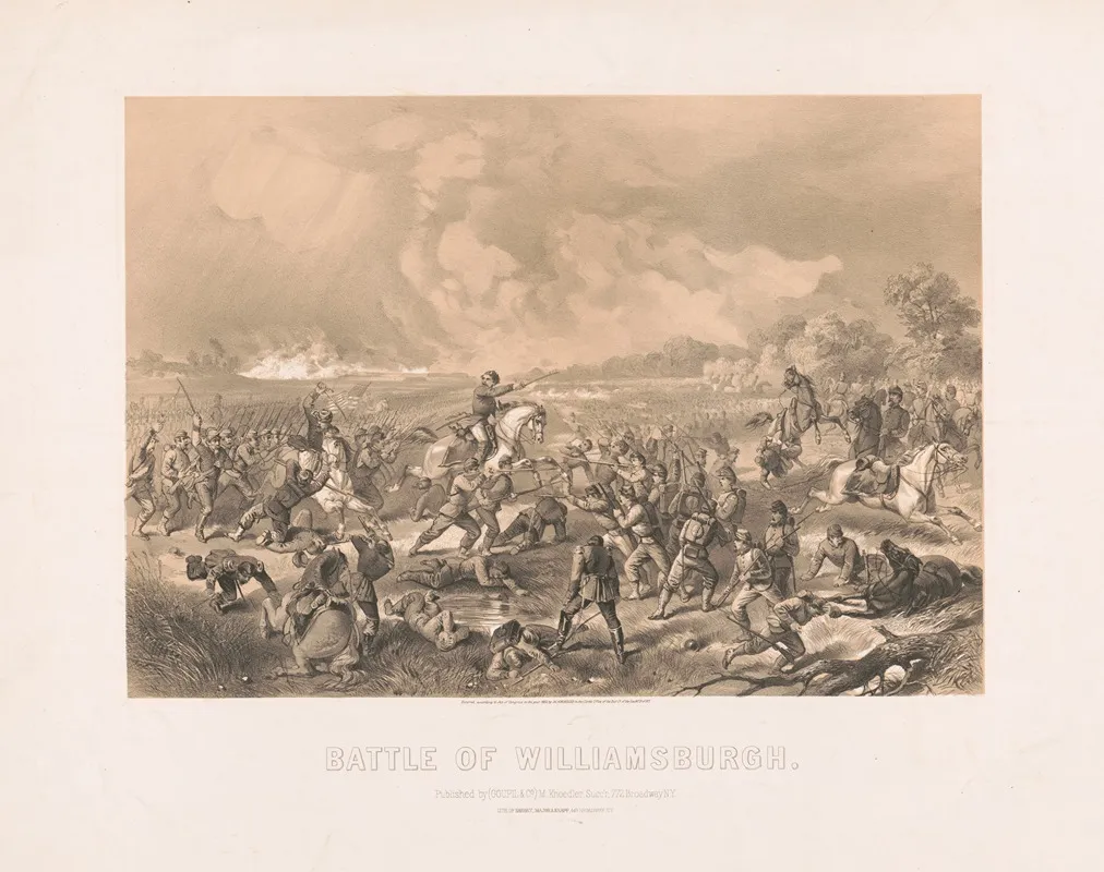 Battle Of Williamsburgh 2 Wall Art by Sarony, Major &amp; Knapp Lith. - High-Resolution Digital Print