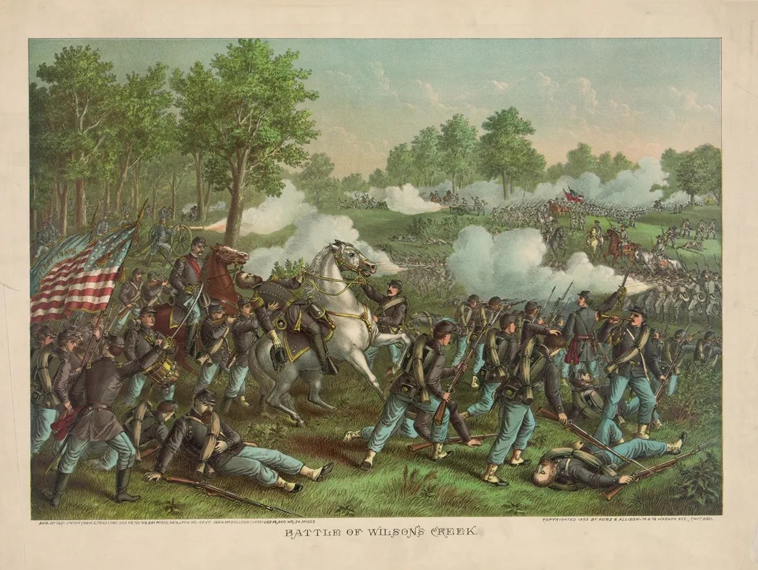 Battle Of Wilsons Creek Aug 10 1861 Wall Art by Kurz &amp; Allison - High-Resolution Digital Print