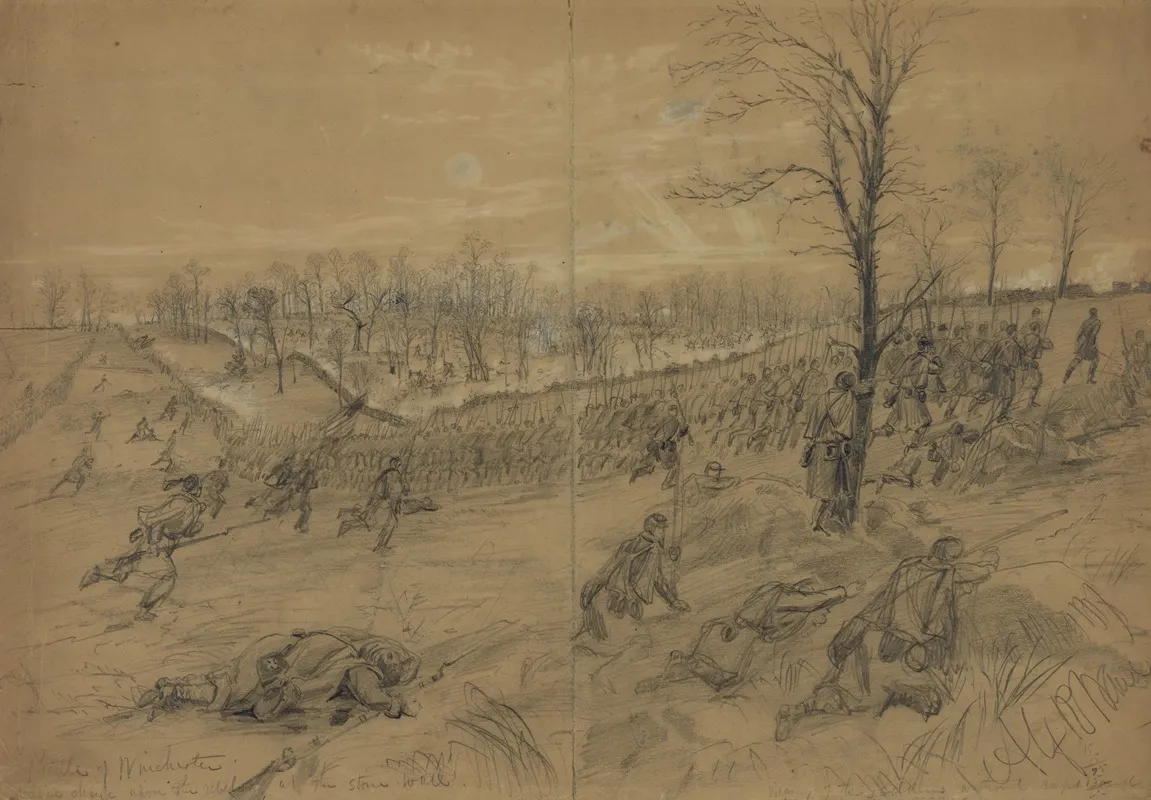 Battle Of Winchester Decisive Charge Upon The Rebels At The Stone Wall