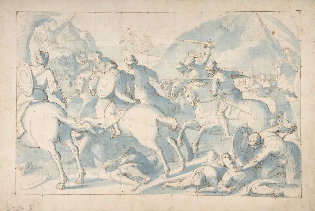 Battle Scene 13 Wall Art by Belisario Corenzio - High-Resolution Digital Print
