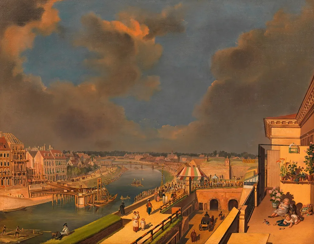 Bau Der Ferdinandsbrucke Uber Den Donaukanal Wall Art by Franz Maleck von Werthenfels - High-Resolution Digital Print