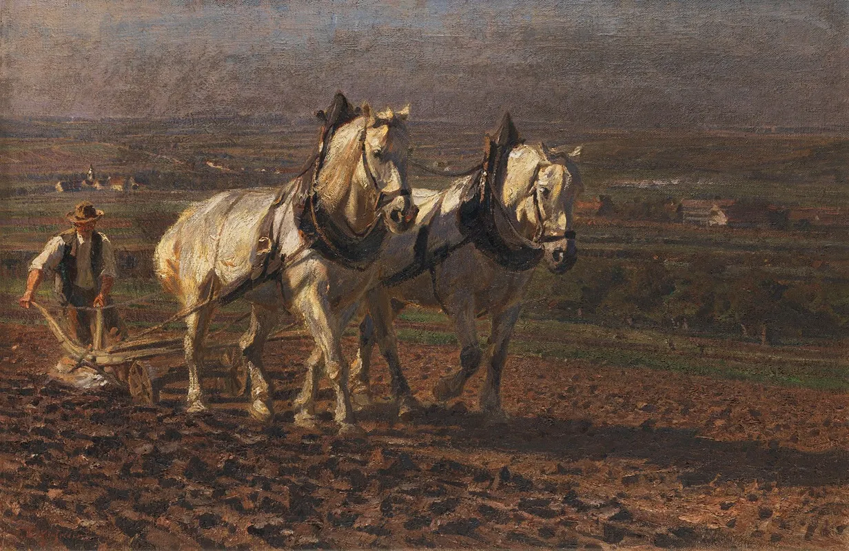Bauer Mit Pferdegespann Wall Art by Friedrich Eckenfelder - High-Resolution Digital Print