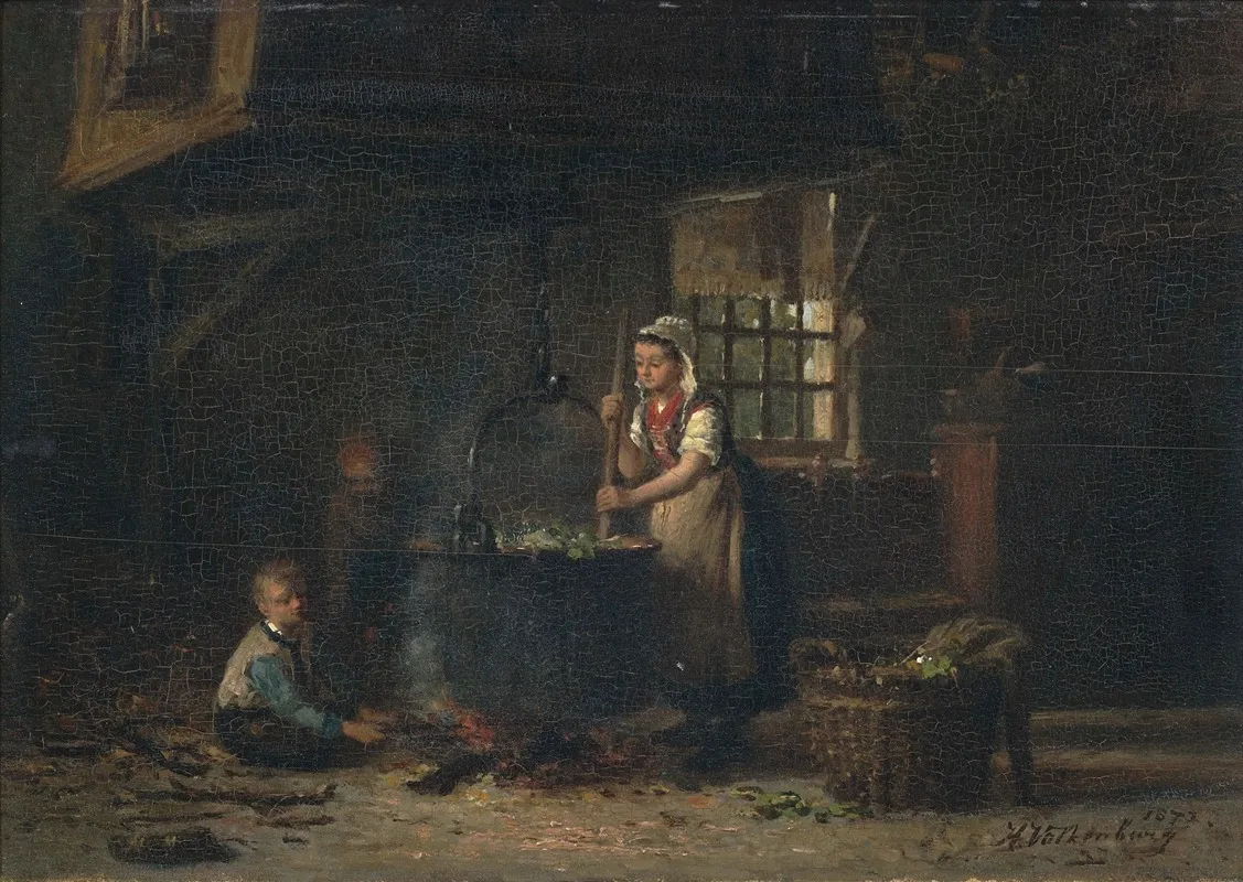 Bauerliches Kucheninterieur