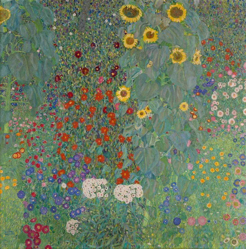 Bauerngarten Mit Sonnenblumen Wall Art by Gustav Klimt - High-Resolution Digital Print