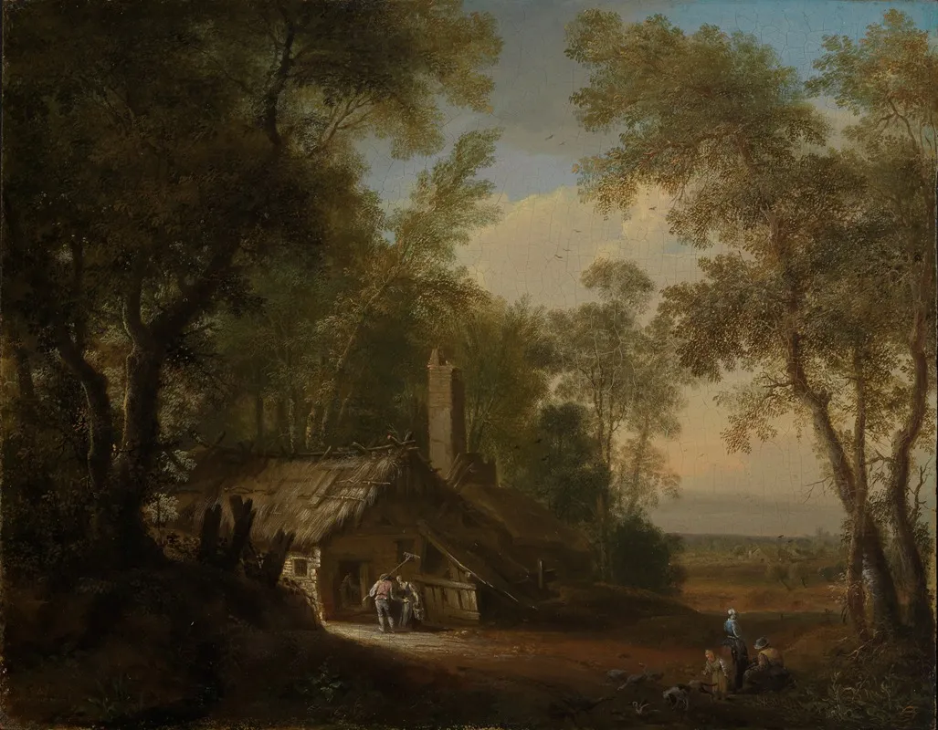 Bauernhaus Zwischen Baumen Im Mittagslichtca 1743 1745 Wall Art by Philipp Hieronymus Brinckmann - High-Resolution Digital Print