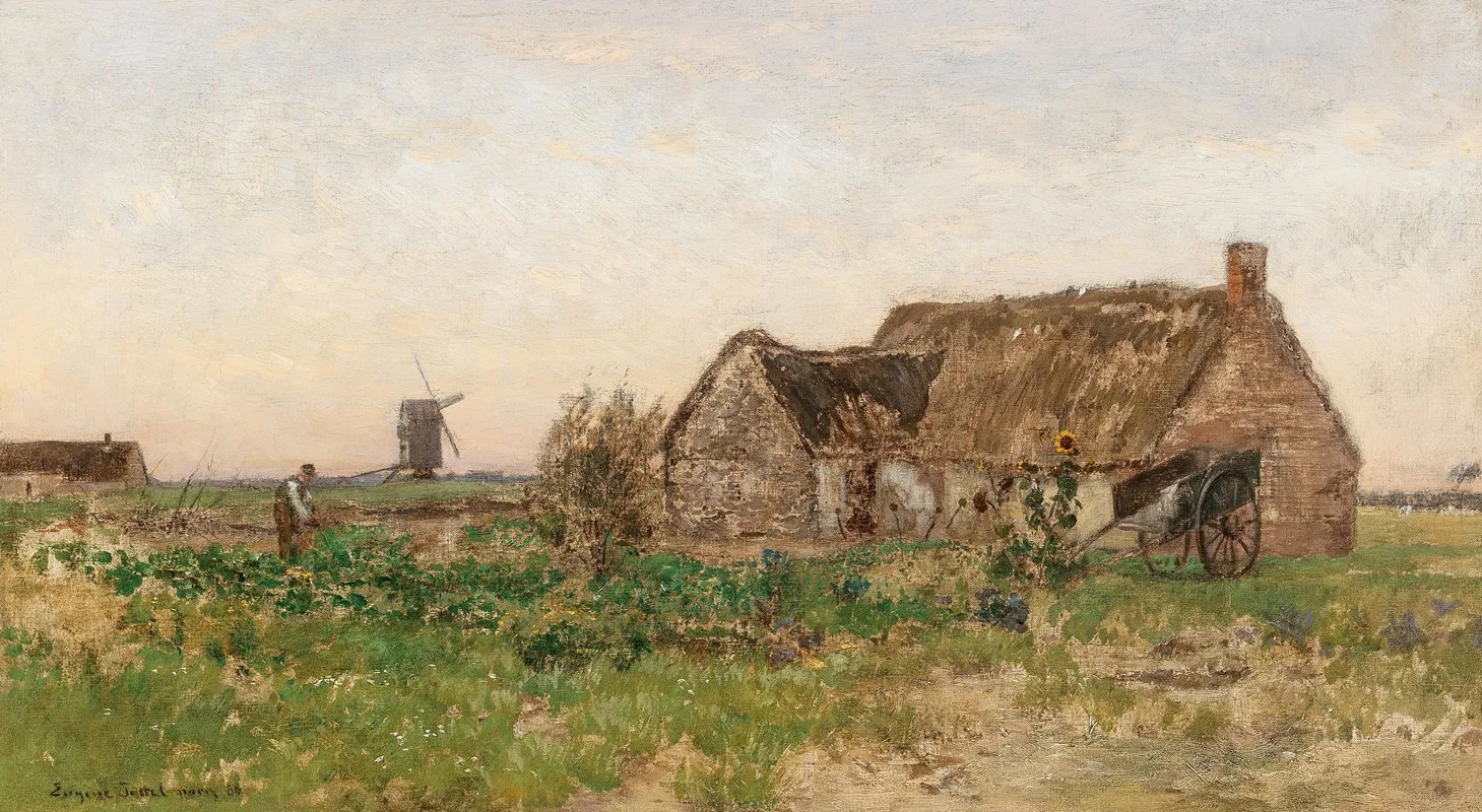 Bauernhauser Mit Windmuhle