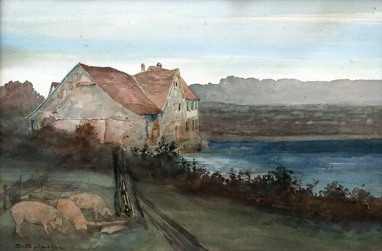 Bauernhof Im Elsass Wall Art by Charles Spindler - High-Resolution Digital Print