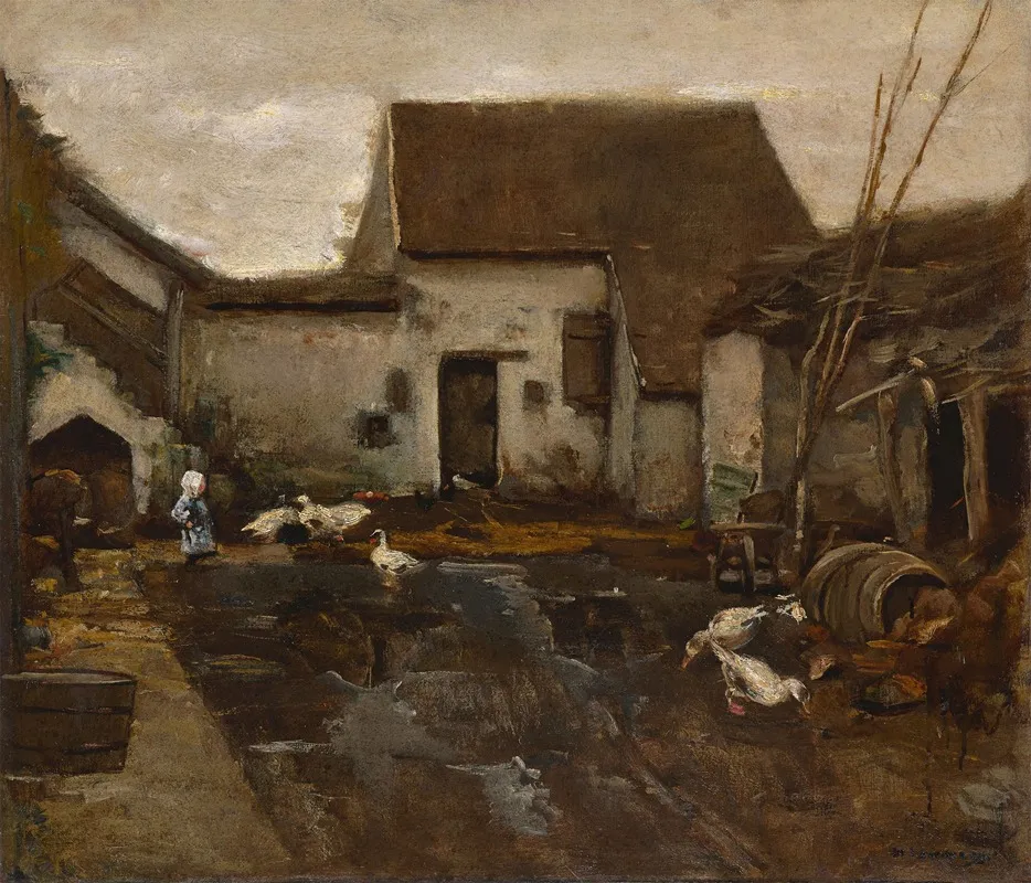 Bauernhof In Barbizon Wall Art by Max Liebermann - High-Resolution Digital Print
