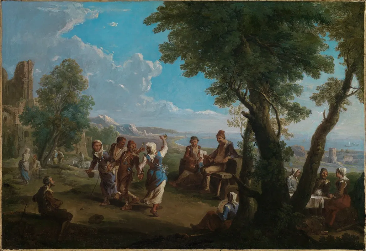 Bauerntanz Vor Einer Italienischen Kuste