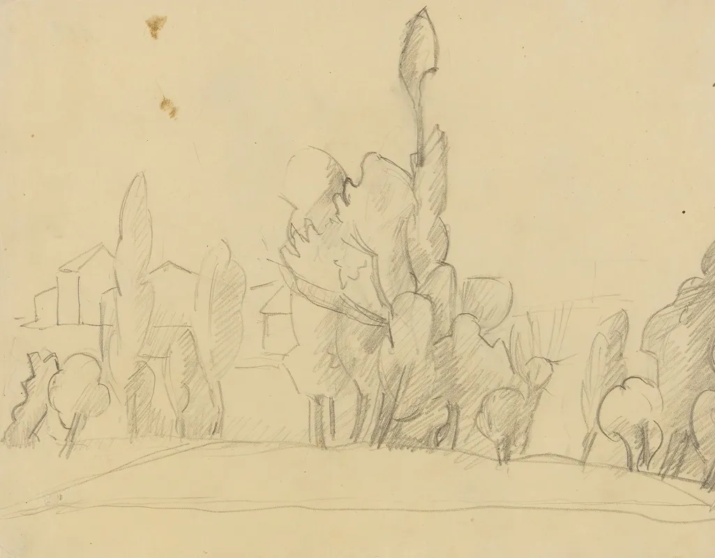 Baumlandschaft Mit Hausern