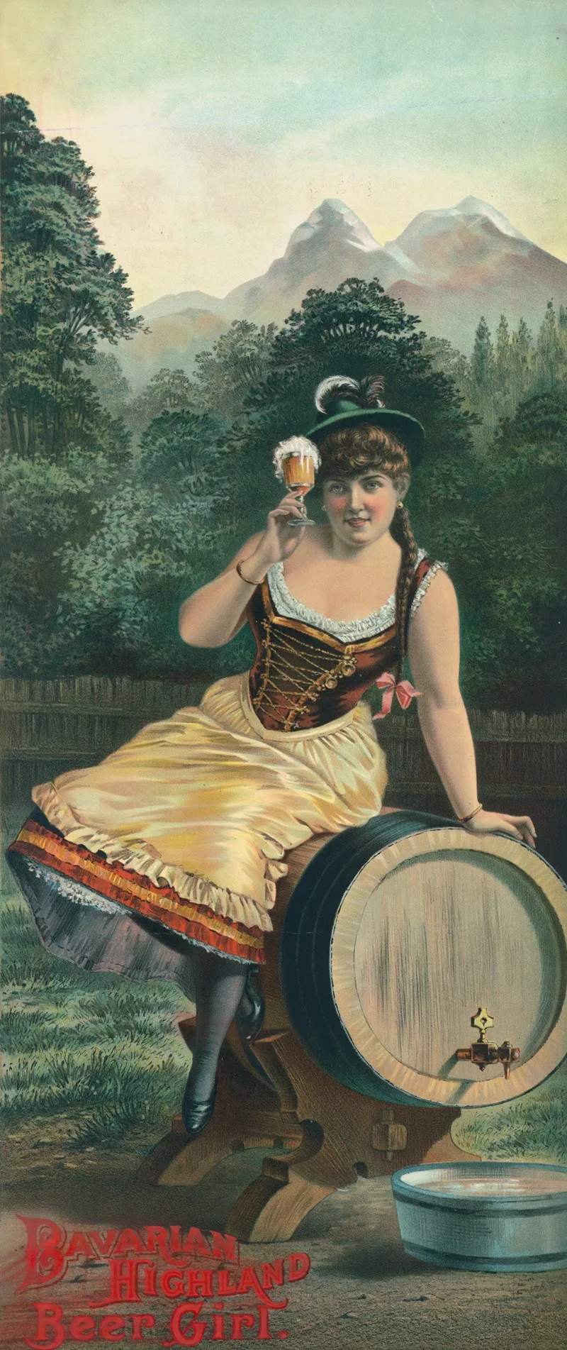 Bavarian Highland Beer Girl Wall Art by Henry Jerome Schile - High-Resolution Digital Print