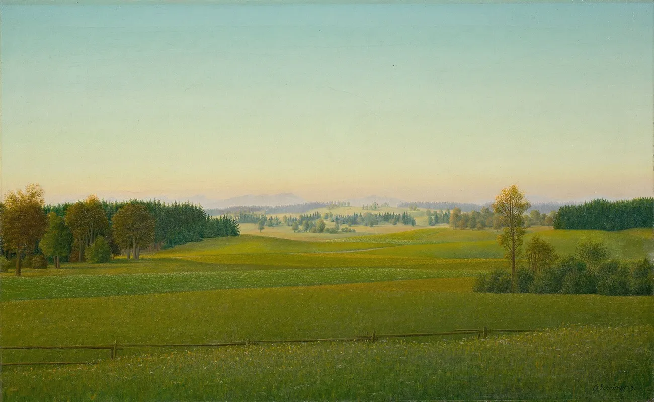 Bayerische Landschaft Wall Art by Georg Schrimpf - High-Resolution Digital Print