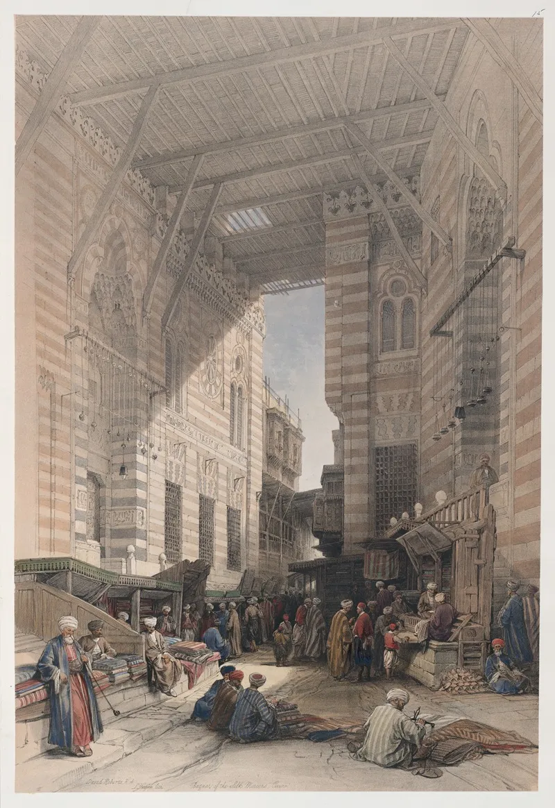 Bazaar Of The Silk Mercers Cairo Wall Art by David Roberts - High-Resolution Digital Print