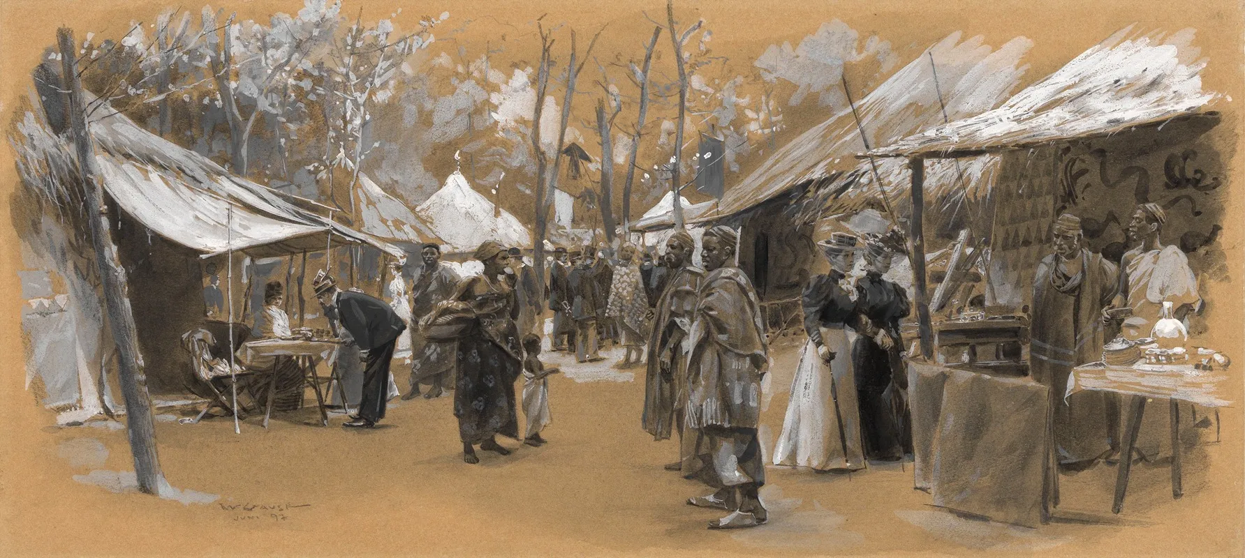 Bazar Im Aschanti Dorf Wall Art by Wilhelm Gause - High-Resolution Digital Print
