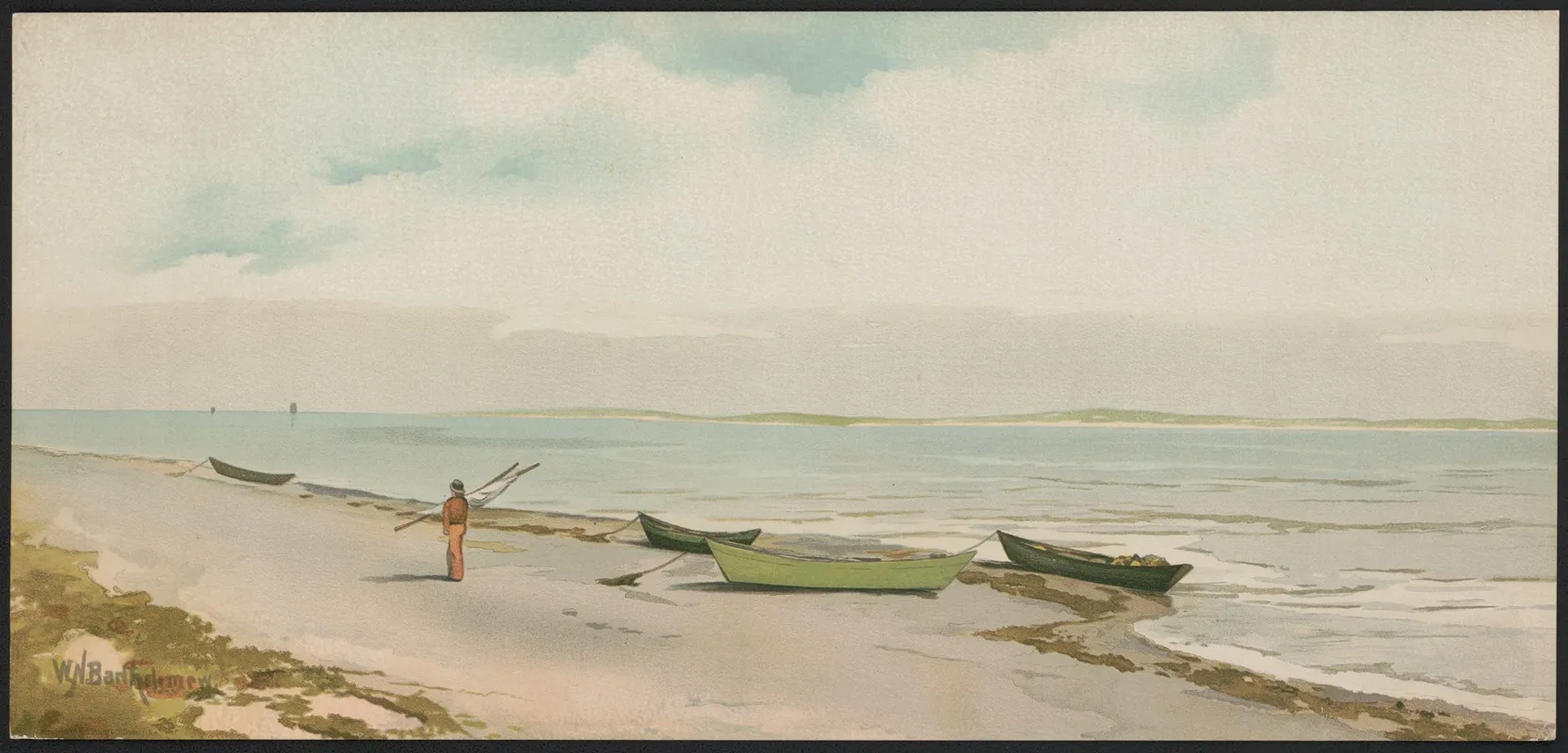 Beach At Ebb Tide Chatham Mass 2 Wall Art by William Newton Bartholomew - High-Resolution Digital Print