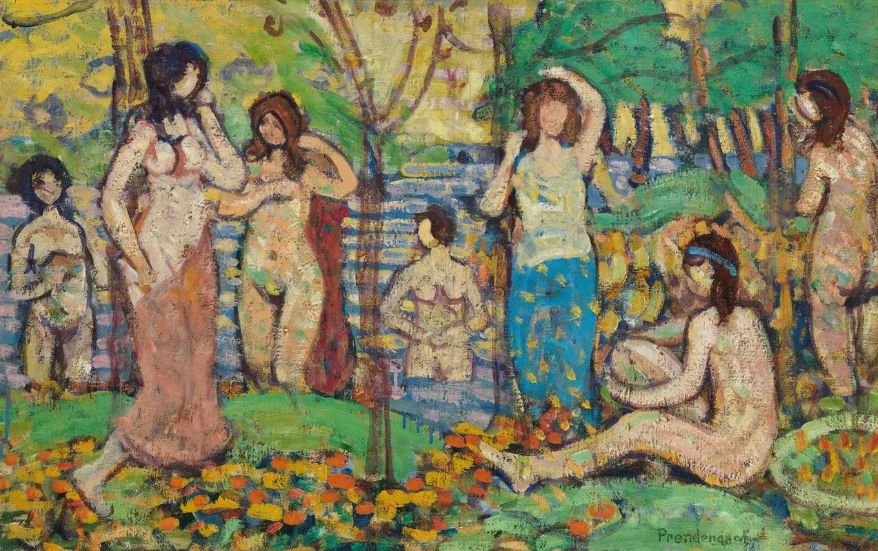 Beach No 3 Wall Art by Maurice Prendergast - High-Resolution Digital Print
