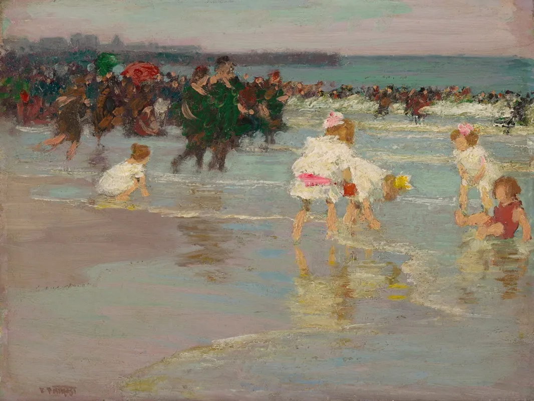 Beach Scene Or Sunday On The Beach 2