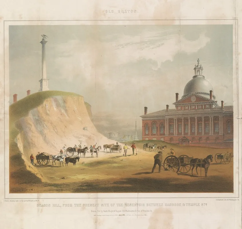 Beacon Hill From The Present Site Of The Reservoir Between Hancock Temple Sts