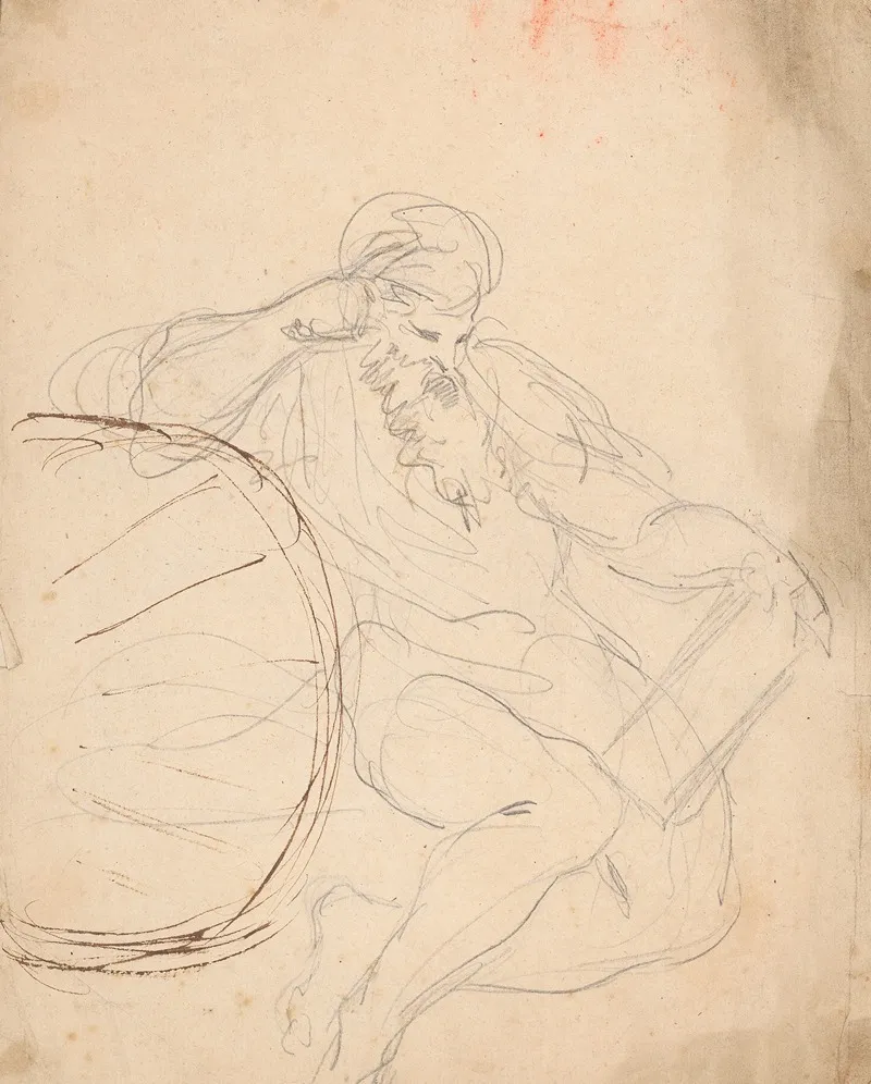 Bearded Man Seated 2 Wall Art by Sir Joshua Reynolds - High-Resolution Digital Print