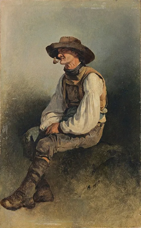 Bearded Man Smoking A Pipe