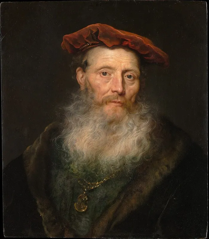 Bearded Man With A Velvet Cap Wall Art by Govert Flinck - High-Resolution Digital Print