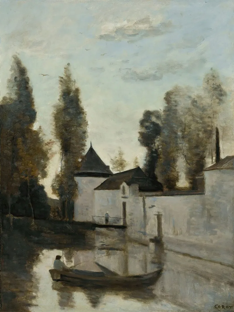 Beaune La Rolande Le Chateau De La Motte Bastille Wall Art by Jean-Baptiste-Camille Corot - High-Resolution Digital Print