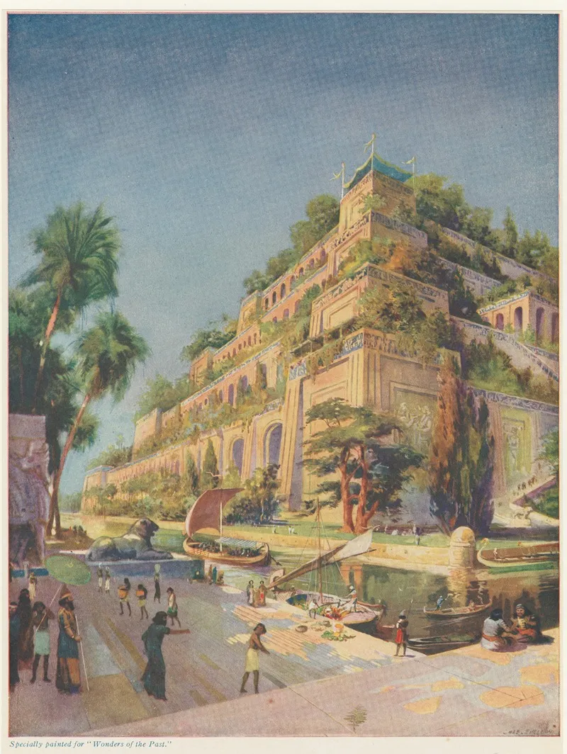 Beautiful Reconstruction Of The Hanging Gardens Of Babylon Wall Art by Charles Mills Sheldon - High-Resolution Digital Print