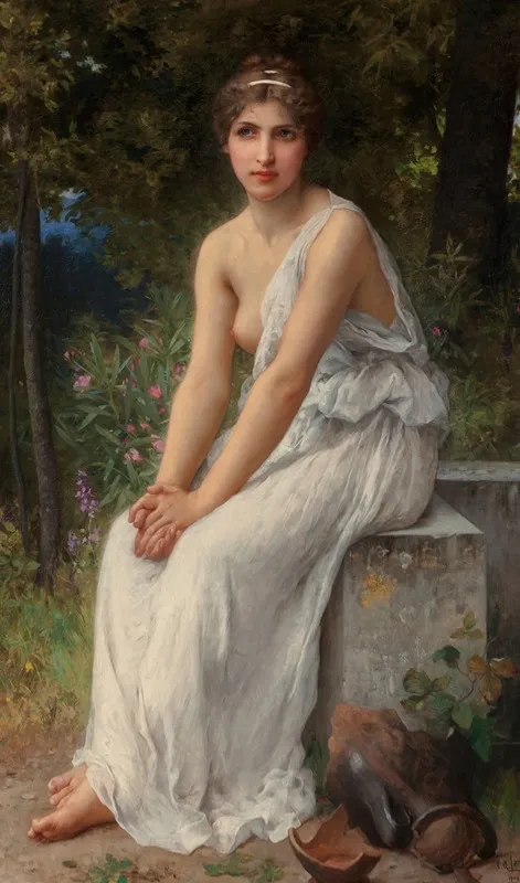 Beauty In A Garden Wall Art by Charles Amable Lenoir - High-Resolution Digital Print