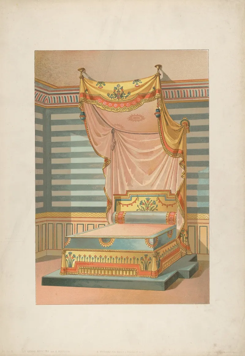 Bed In Egyptian Style Wall Art by Ernest Foussier - High-Resolution Digital Print
