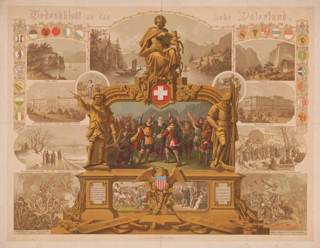 Bedenkblatt An Das Lirbr Daterland Wall Art by L. Baumann - High-Resolution Digital Print