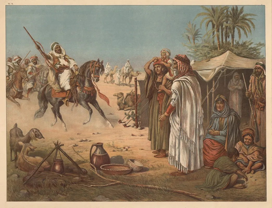 Bedouin Family Wall Art by Adolf Lehmann - High-Resolution Digital Print