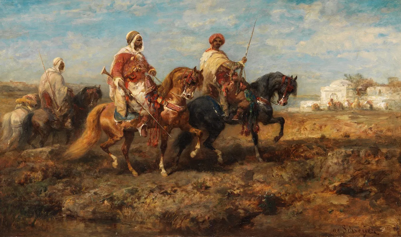 Beduinenreiter Wall Art by Adolf Schreyer - High-Resolution Digital Print