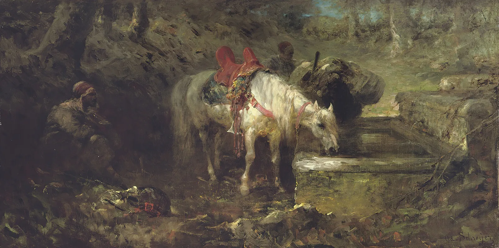 Beduoins At Rest Wall Art by Adolf Schreyer - High-Resolution Digital Print