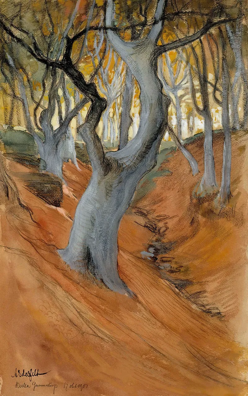 Beech Forest Wall Art by Albert Edelfelt - High-Resolution Digital Print