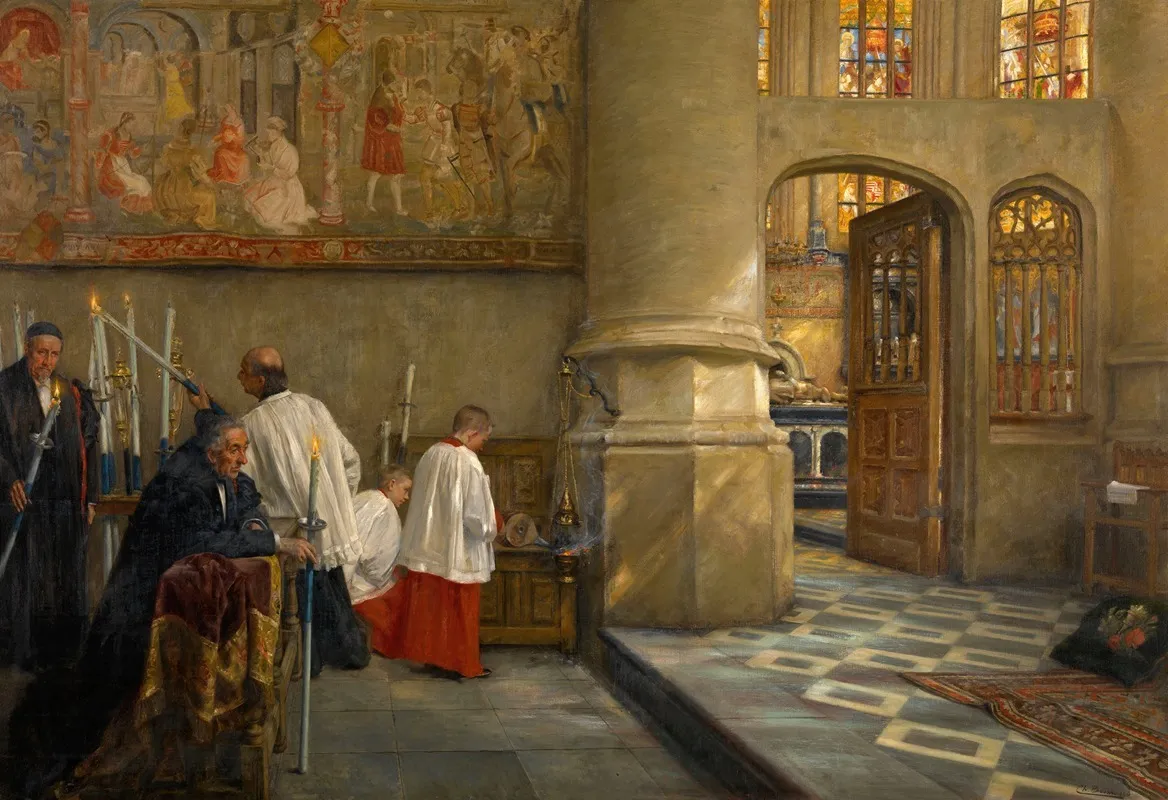 Before Blessing At The Church Of Hoogstraten Wall Art by Charles Boom - High-Resolution Digital Print