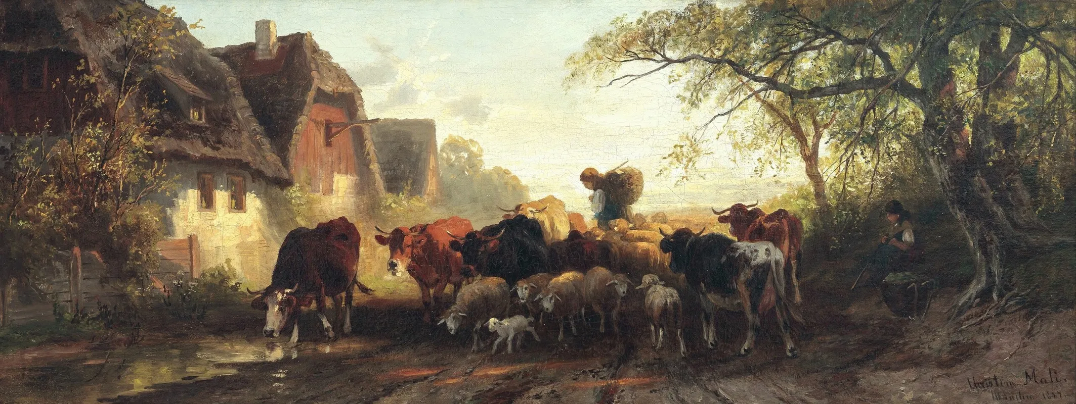 Begegnung Auf Der Dorfstrase Wall Art by Christian Mali - High-Resolution Digital Print