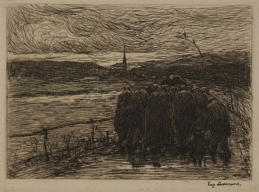 Begrafenis Van De Boer Wall Art by Eugène Laermans - High-Resolution Digital Print