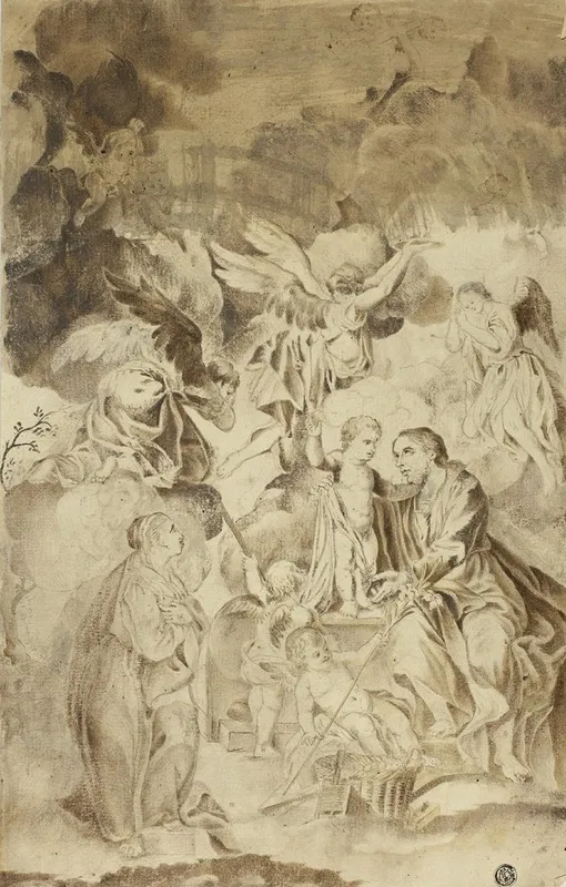 Beholding Vision Of Christ Child And Saint Joseph Wall Art by El Greco (Domenikos Theotokopoulos) - High-Resolution Digital Print