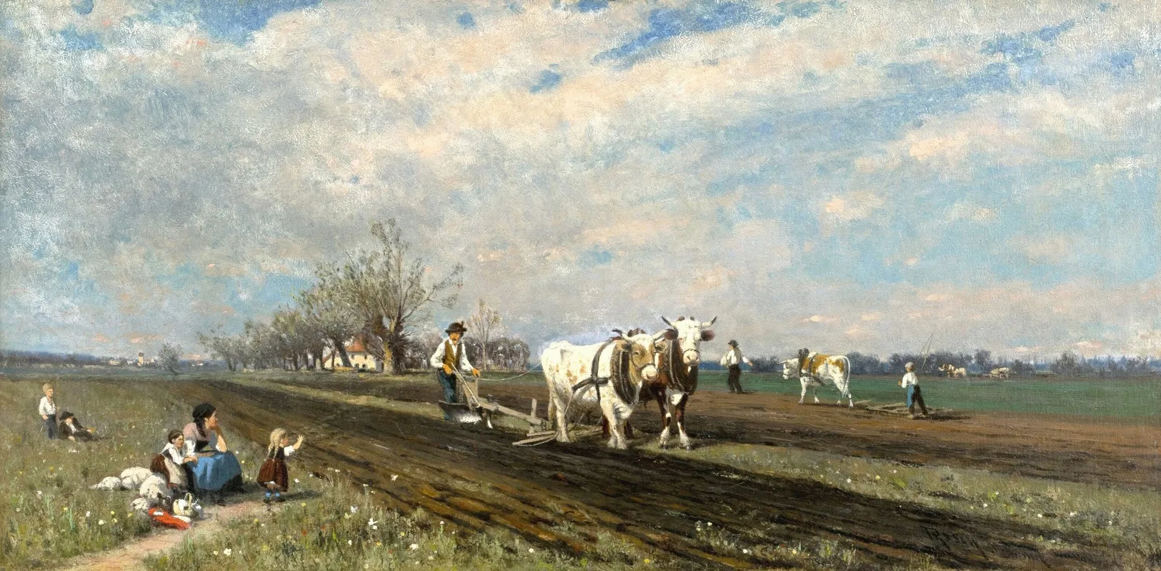 Bei Der Feldarbeit Wall Art by Heinrich Rasch - High-Resolution Digital Print