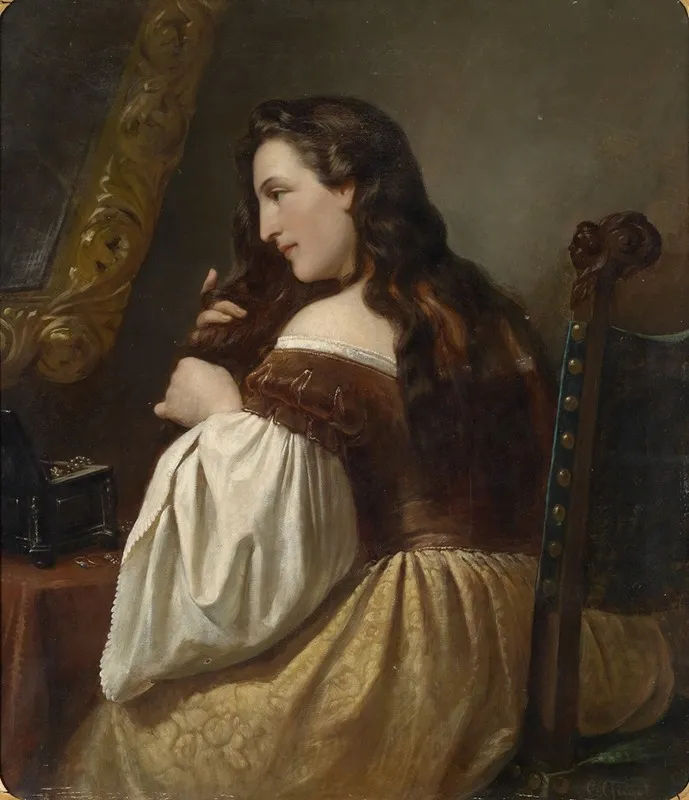 Bei Der Toilette Wall Art by Carl Adolf Gugel - High-Resolution Digital Print