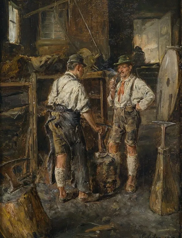Beim Schmied Wall Art by Carl Wilhelm Anton Seiler - High-Resolution Digital Print