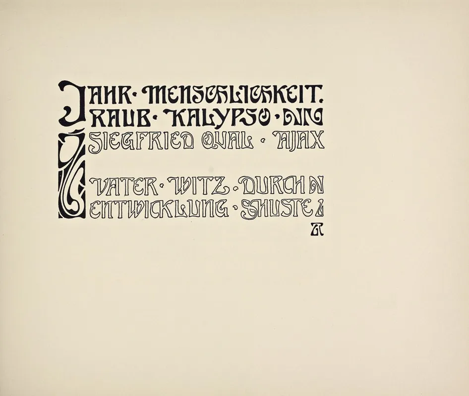 Beispiele Kunstlerischer Schrift Pl 010 Wall Art by Rudolf von Larisch - High-Resolution Digital Print