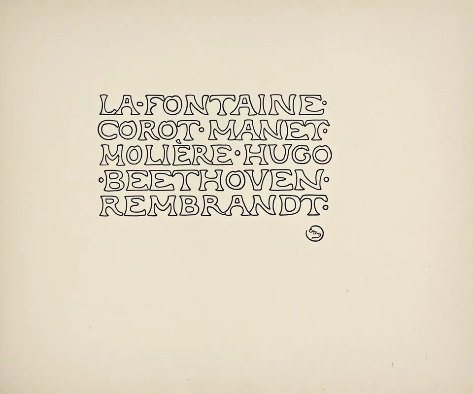 Beispiele Kunstlerischer Schrift Pl 023 Wall Art by Rudolf von Larisch - High-Resolution Digital Print