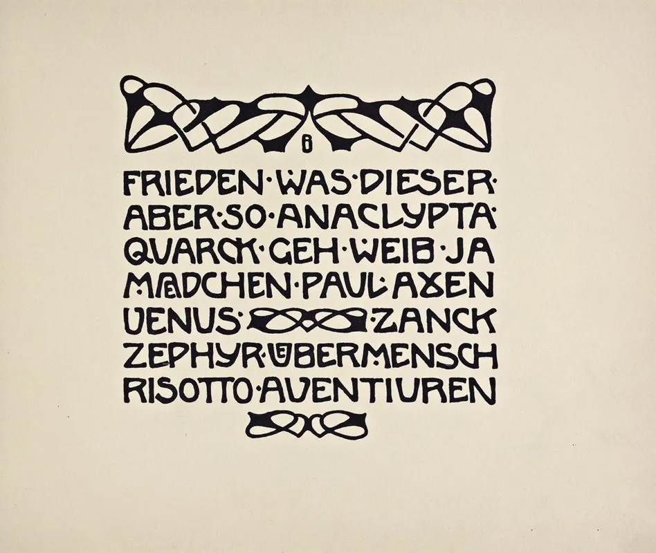 Beispiele Kunstlerischer Schrift Pl 035 Wall Art by Rudolf von Larisch - High-Resolution Digital Print