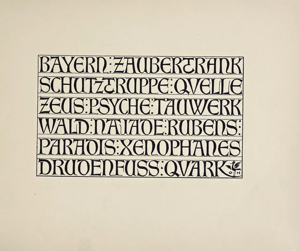 Beispiele Kunstlerischer Schrift Pl 042 Wall Art by Rudolf von Larisch - High-Resolution Digital Print